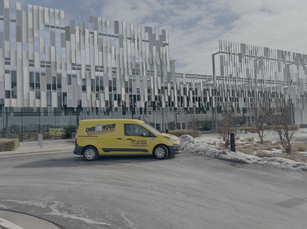 HVAC service truck in Olathe, Kansas