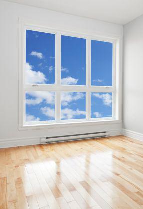 An image of a window showing clear skies and clean air