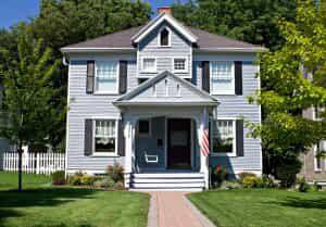 Front of two story house