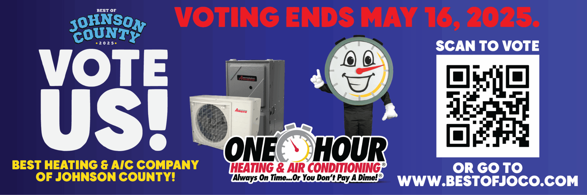 Thank You for Nominating Us! Help One Hour Win Best of Johnson County 2025