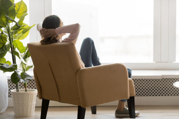 Clean Air Woman In Yellow Arm Chair