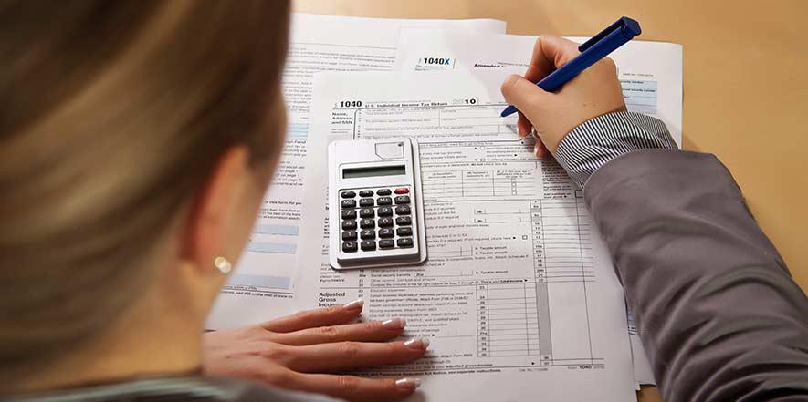 Woman doing Taxes