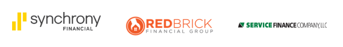We offer financing through Synchrony, Redbrick, and service finance