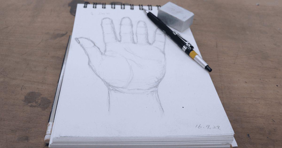 an image of a drawing of a hand