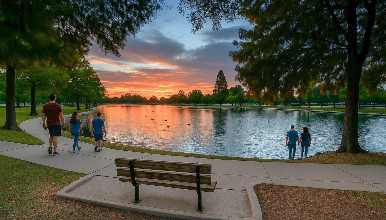 people walking in a park