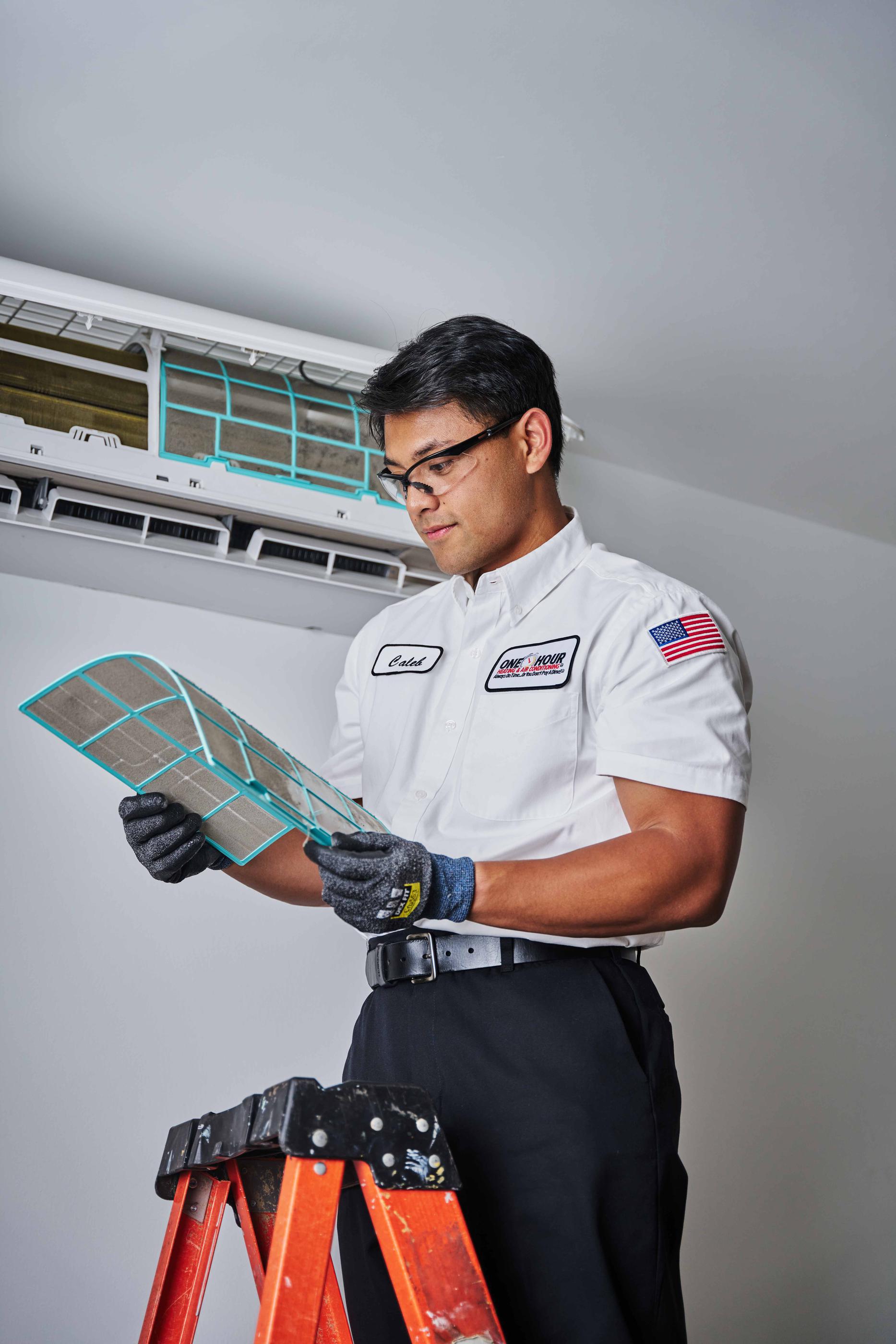 One Hour AC Technician Changing Air Filter