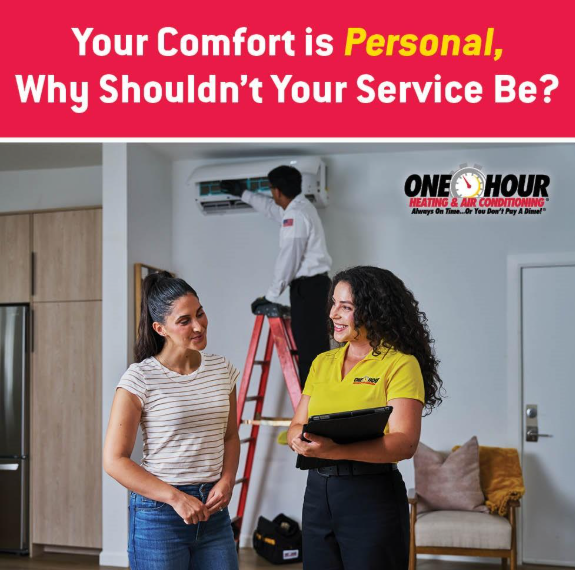 graphic with wording "Your Comfort Is Personal, Why Shouldn't Your Service Be?"